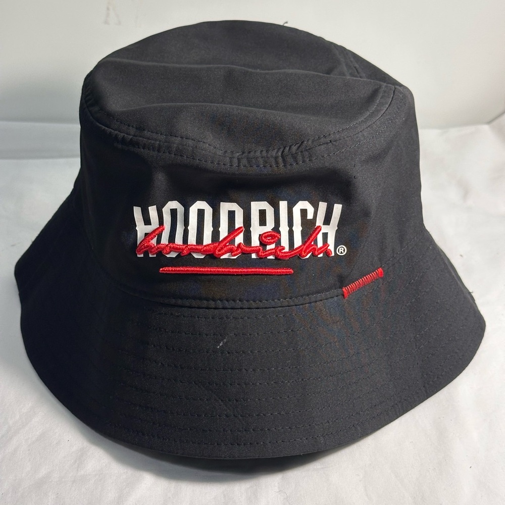 Hoodrich Bucket Hat Black Streetwear Logo Mens L XL Stretch Casual